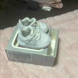 Nike Kids White Leather Sneakers